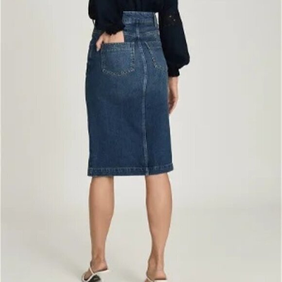 NWT Reiss Myla Denim Midi Skirt 4 US 8 UK - Picture 2 of 16